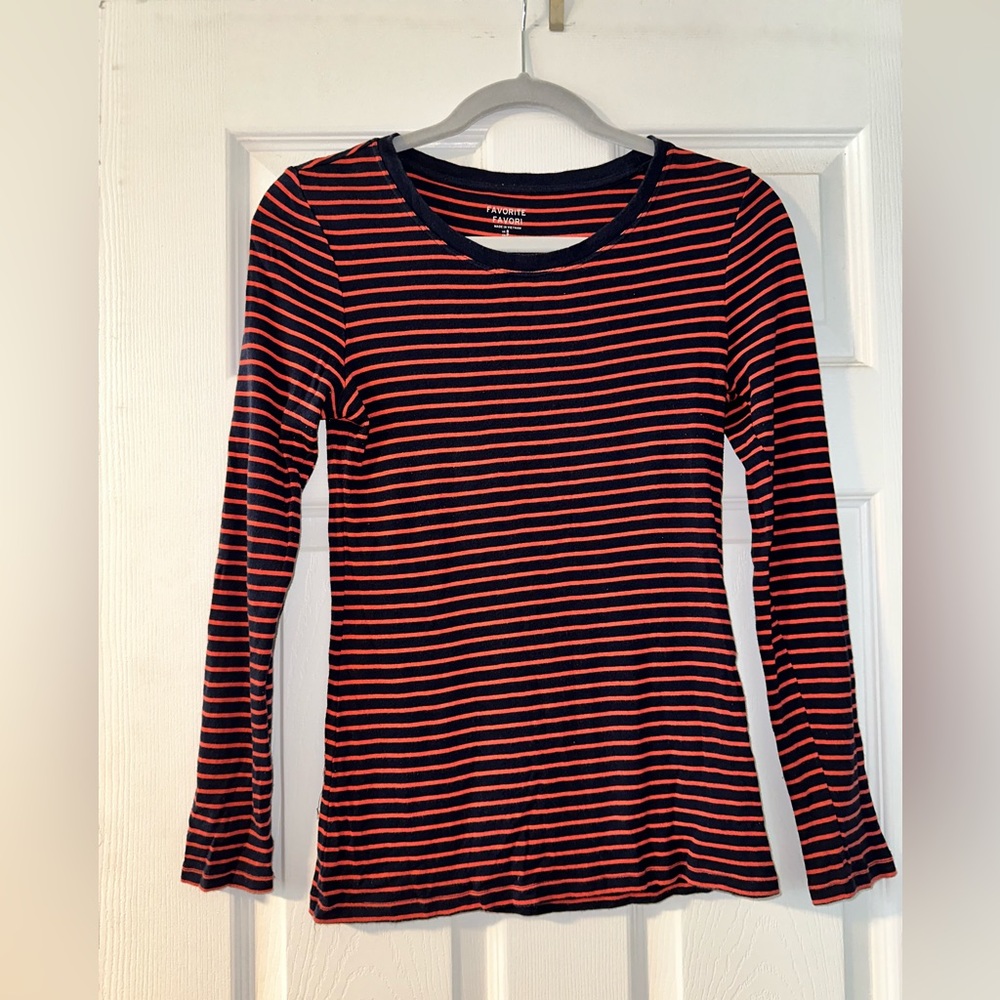 Women’s striped long sleeve tee , size s